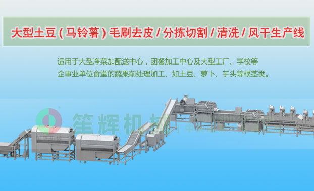 徐水连续式土豆去皮清洗切割风干生产线